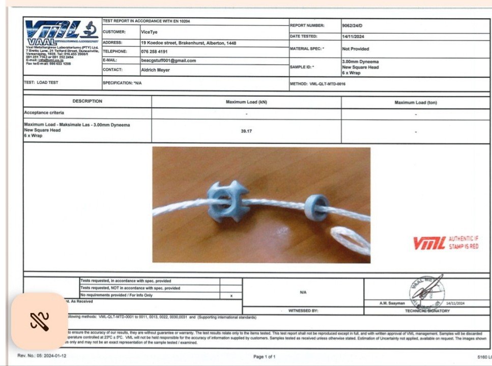 Independent load and safety test certificate